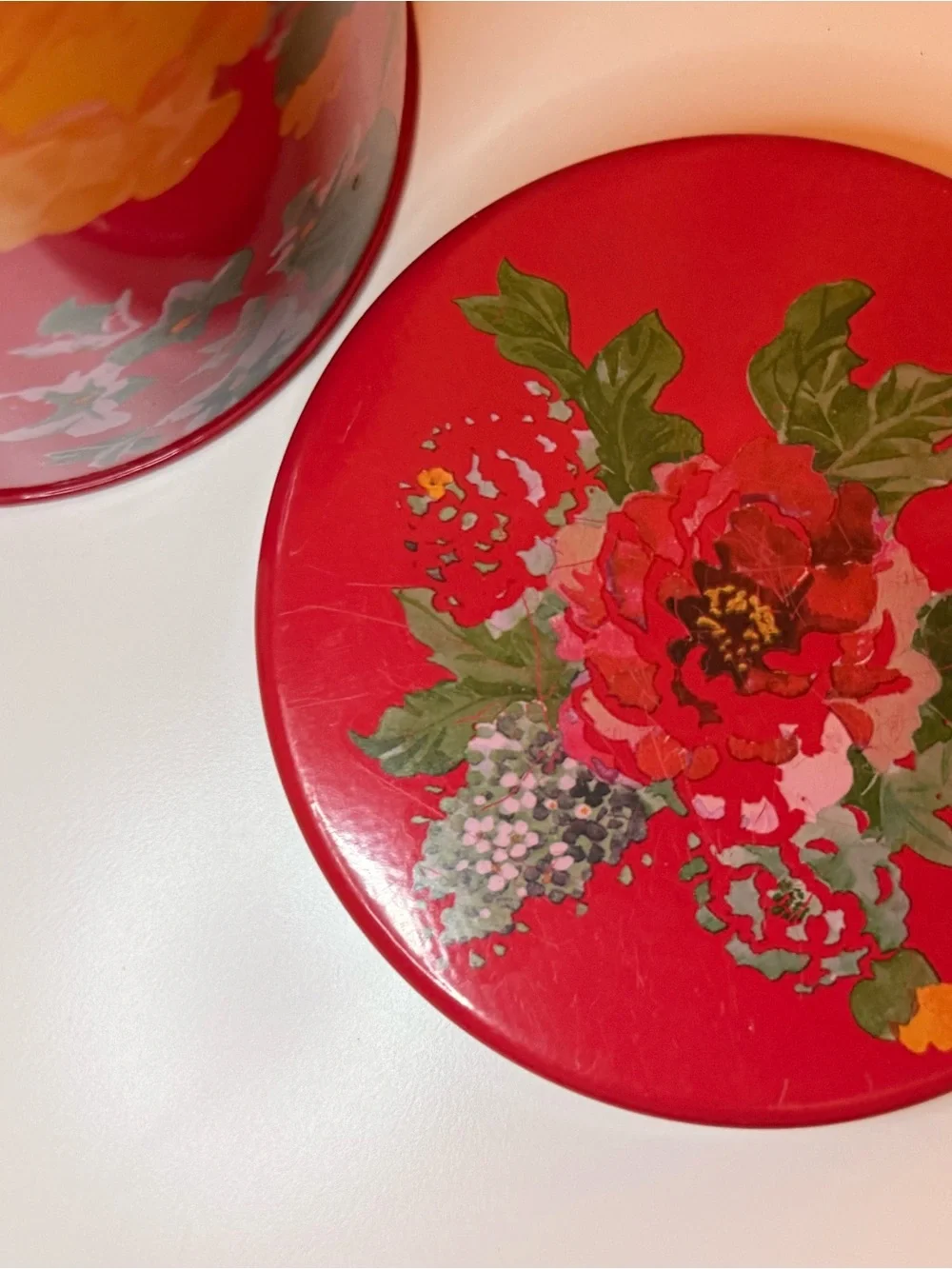 Set of 3 Pioneer Woman Metal Canisters with Lids Floral Meadow Original Labels